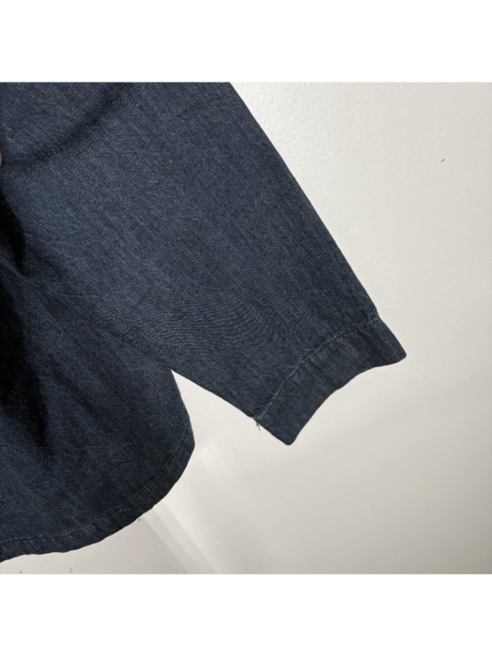 Zara Men Size L Blue Dark Wash Denim Cotton Casual Full Zip Jacket NWT - Picture 7 of 11